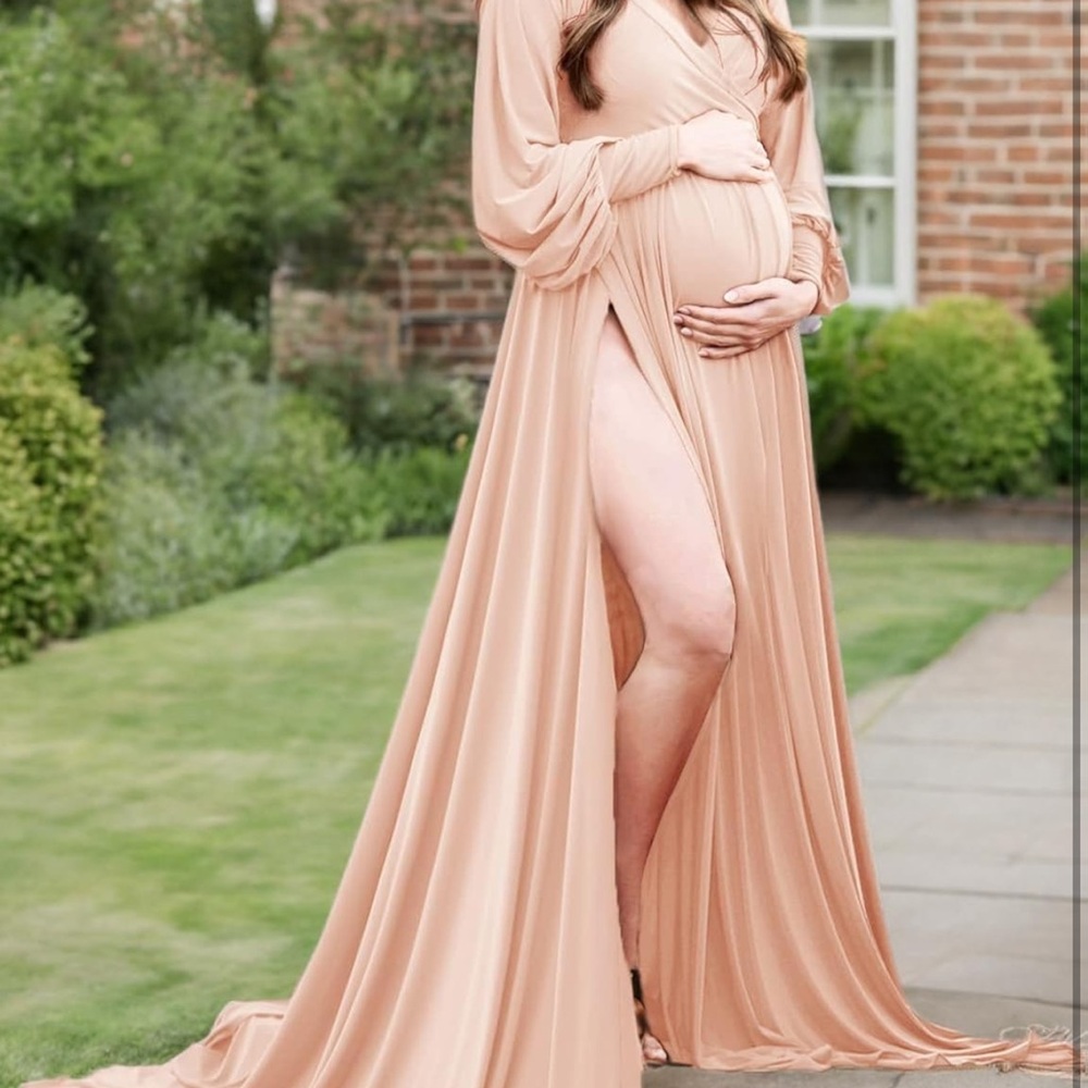 Elegant Long Sleeve Maternity Dress